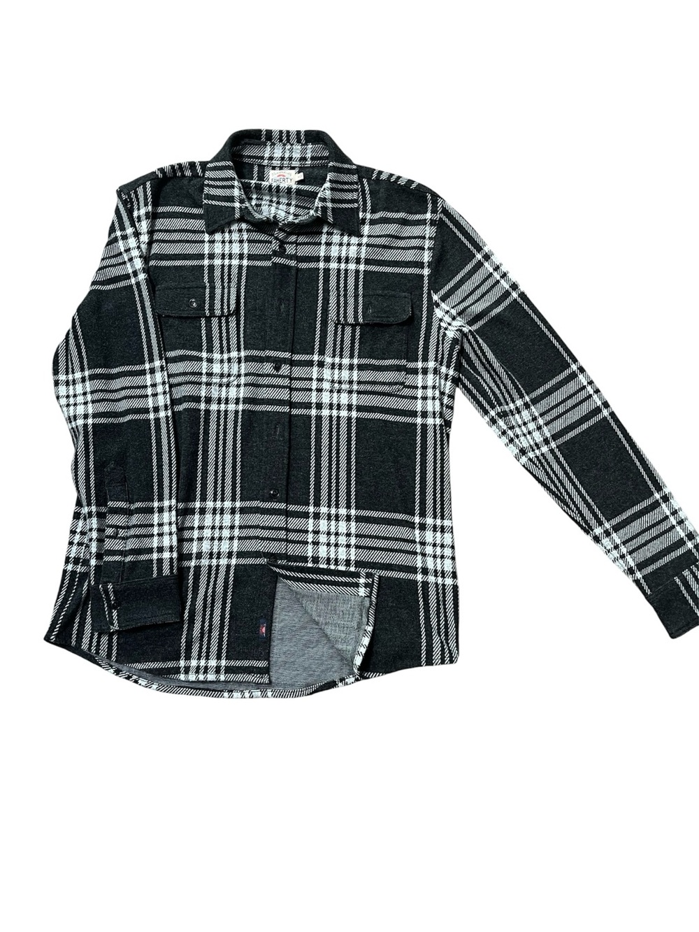 Faherty Charcoal & White Legend Sweater Shirt